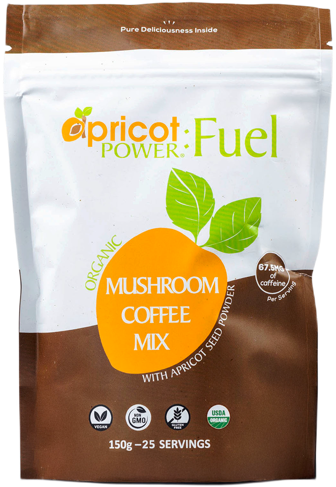 Apricot Power Fuel organic mushroom coffee mix