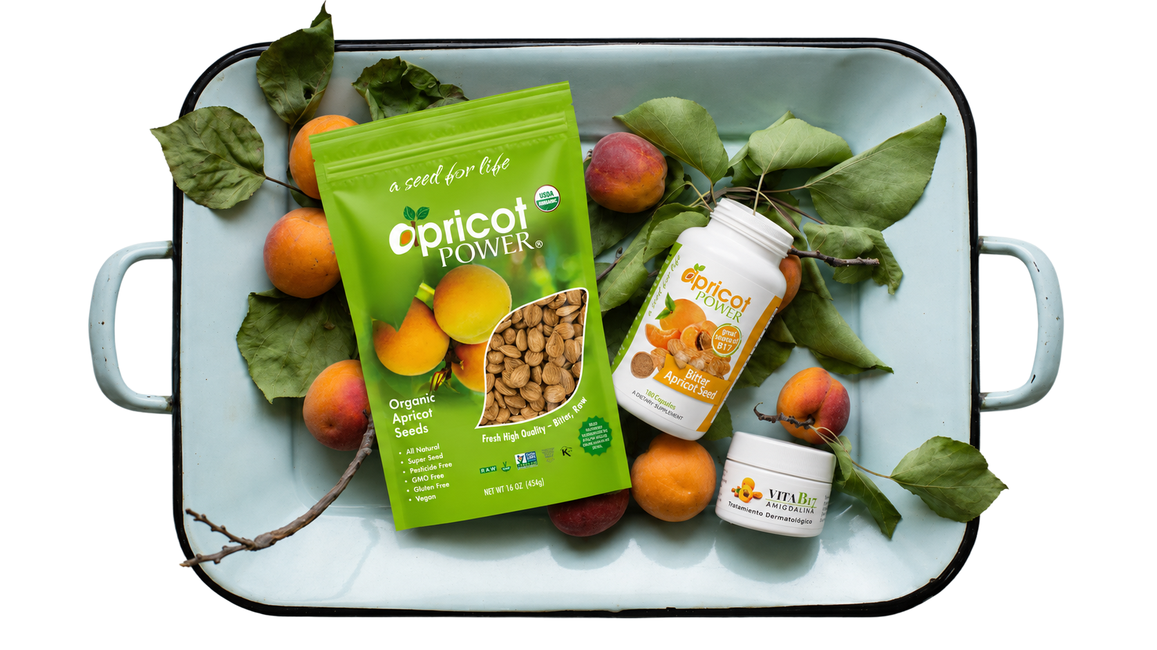 A selection of Apricot Power products